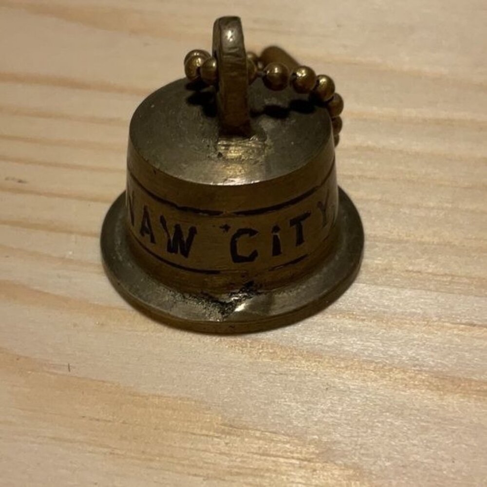 Vintage Mid-Century Mackinaw City Brass Souvenir Bell